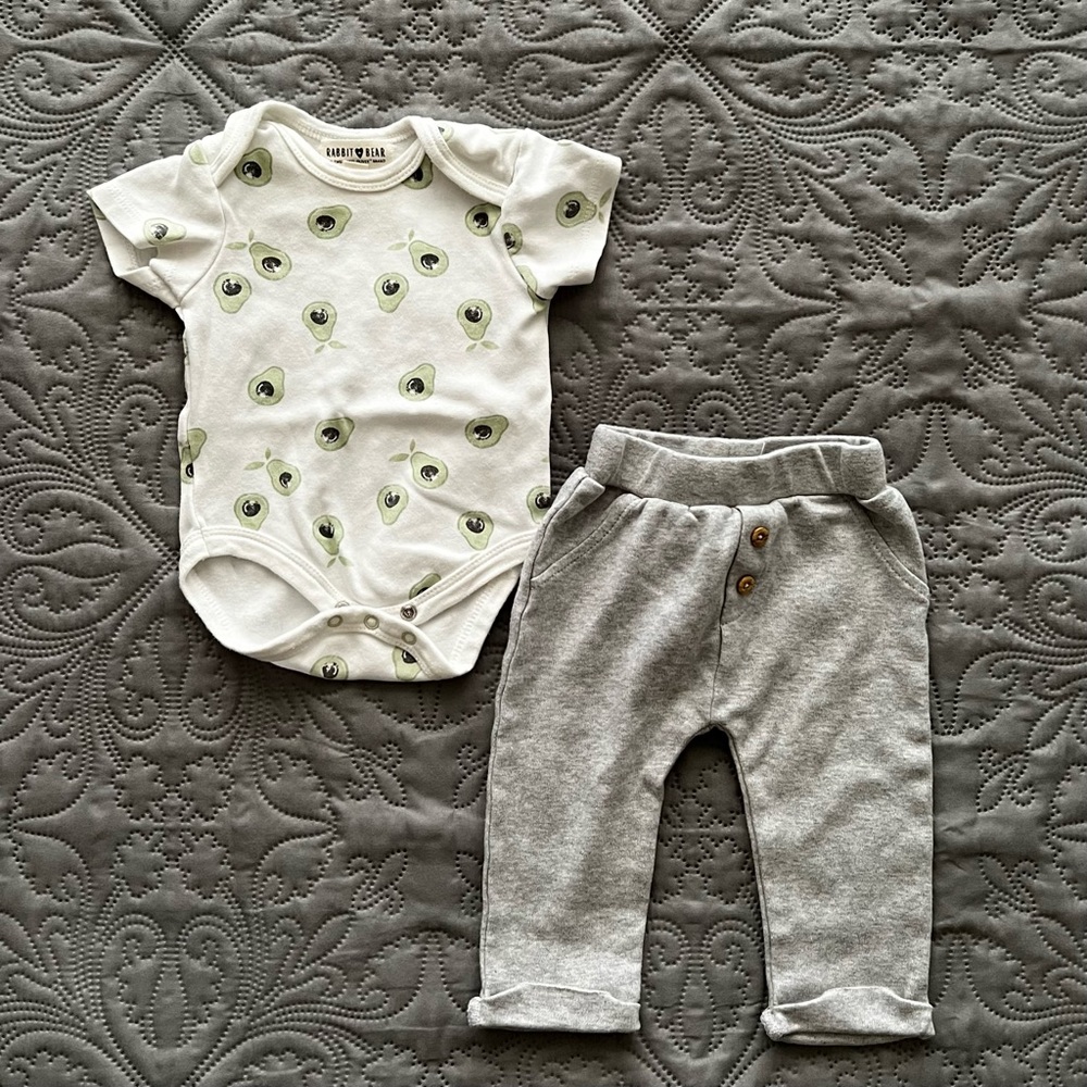 Rabbit + Bear Avocado Outfit